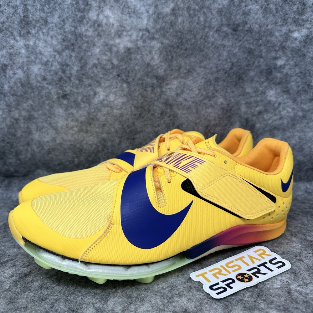 Nike Zoom Long Jump Elite Track Shoes Mens Sz 8 Yellow Citron Spikes FZ9326-800